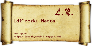 Lánczky Metta névjegykártya